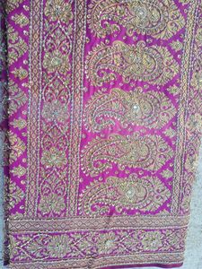 Beads Work Saree