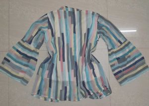 Striped Top with Bell Sleeves