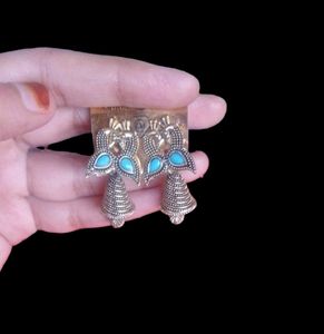 Peacock Love 💞 Design Golden Black New Earring