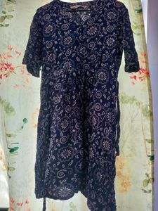 Foral Navy Blue Dress