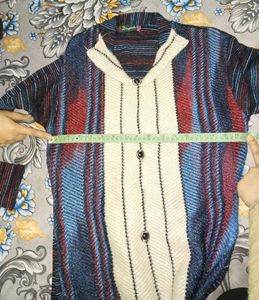 Vintage Striped Woollen Kurti Pullover