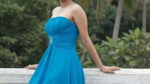 Blue Strapless Party Dress