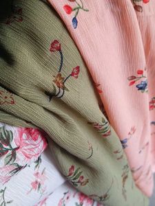 Set Of 3 New Women Cute Floral Shall