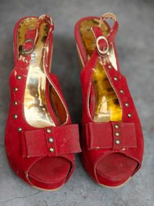 Red Bow Slingback Heels