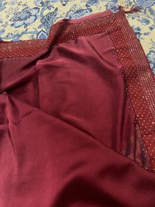 Stylish Double Colour Saree With Stones 💜