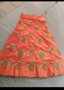 Only Cash Peach Embroidered Lehenga choli