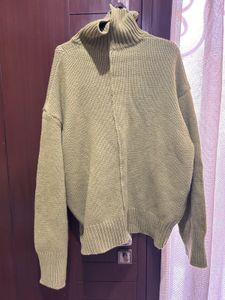 Olive Green Turtleneck Knit Sweater