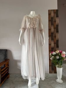 Faint pink tulle gown