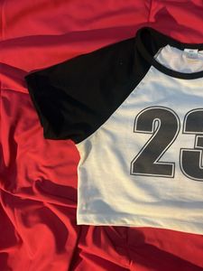 White &amp; Black Crop Top