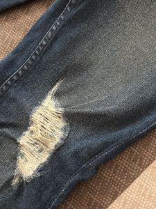 Blue Coloured Rugged jeans
