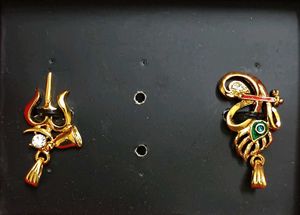 Shiva & Krishna Divine Symbols Gold Pendant Set