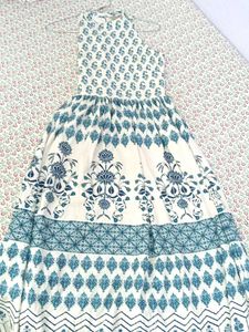 ✨Anouk Off White&Navy Blue A-Line Midi Dress ₹549