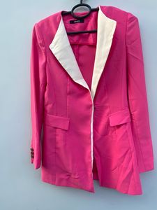 Hot Pink Blazer with White Lapel