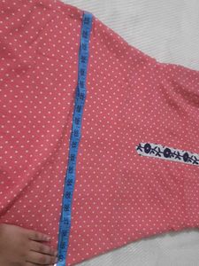 Pink Polka Dot Kurti Set