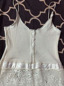 White Bodycon Ribbed Dress