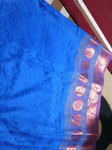 Blue Printed Saree