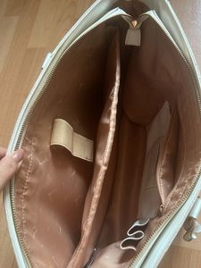 Beautiful Beige White Laptop Handbag