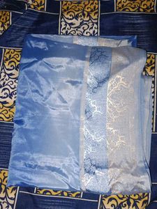 Blue Crape Saree