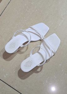 White Strappy Flats