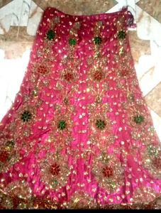 Pink Indian Outfit with Sequins Bridal Lehenga 😍