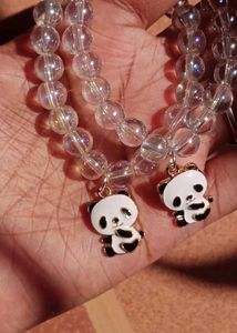 Cute Panda Charm Crystal Bead Bracelet