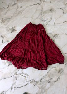 Boho Chic Maroon Skirt