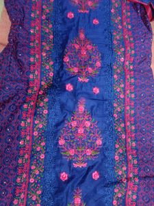 Heavy Embroidery Blue Dupatta Set