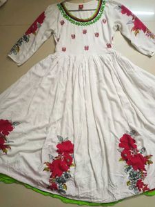 White Floral Ethnic Gown