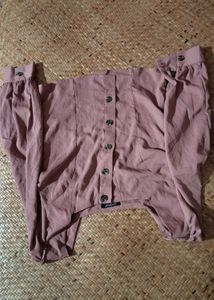 Mauve Square Neck Blouse