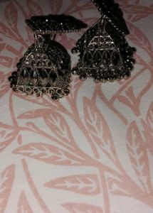 Elegant Silver Jhumka Earrings