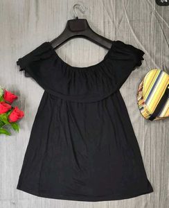 Zara Dupe Black Off shoulder Top