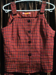 Pinteresty Red Checkered Co-ord Set