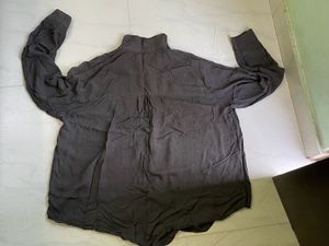 Gray Metal Button-Down Shirt