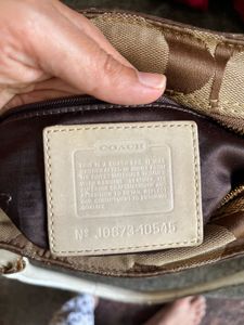 Authentic coach Canvas Leather Shoulder bag