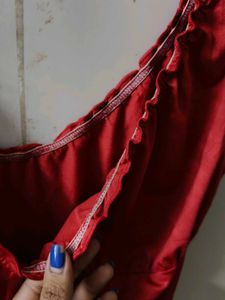 Hot Red Satin Y2k Top
