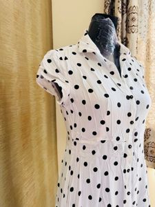 Polka Dot A Line Dress