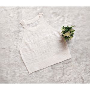 White 🤍 Cute Korean Style Neck Halter crop Top