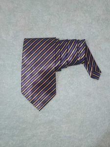 Blue and Gold Striped Tie