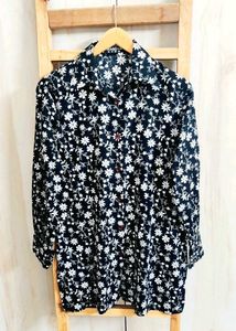 Black Floral Button-Down Shirt Size-36-M