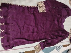 Elegant Purple heavy dupatta shrara readyment Suit