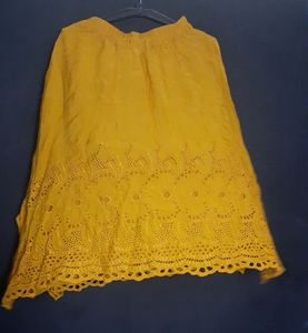 Schiffli Embroidered Mustered Georgette SKirt