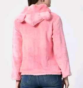 Women Teddy Bear Premium Quality Fur Hoodie Jacket