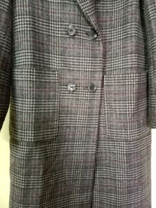 Long Overcoat Checked Pattern