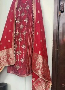 BANARAS SUIT WITH 😍 STONE WORK & DUPATTA