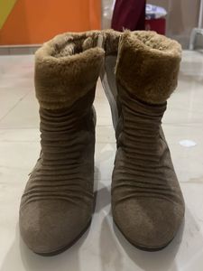 Boots Wedges Swede And Fur