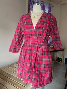Zara Red Plaid Mini Skirt