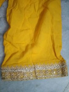 Yellow &amp; Silver Embellished Kurta