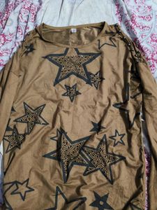 Star Print Long Sleeve Top