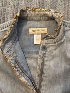 Denim Jacket with Frayed Details