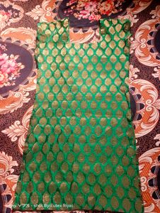 Green &amp; Gold Party Kurta